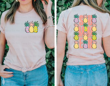 SUMMER PINEAPPLE - FRONT+BACK - DTF TRANSFER