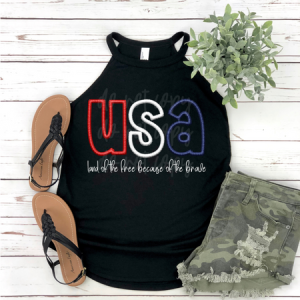 USA - FAUX EMBROIDERY - DTF TRANSFER