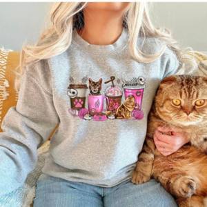 PINK CAT LATTES - DTF TRANSFER