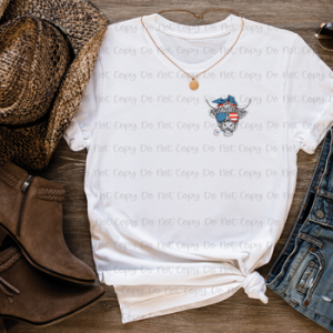 PATRIOTIC HIGHLAND COW - DTF TRANSFER