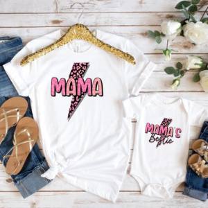 PINK LIGHTNING BOLT MAMA  - DTF TRANSFER