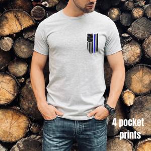 THIN BLUE LINE FLAG - DTF TRANSFER