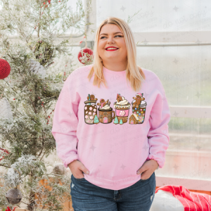 PINK GINGERBREAD COFFEE - DTF TRANSFER