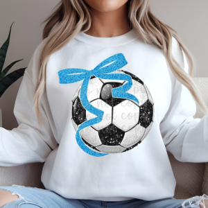 COQUETTE SOCCER BALL - FAUX GLITTER - DTF TRANSFER