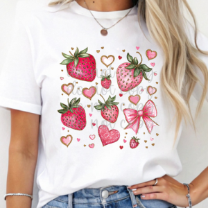 STRAWBERRIES AND BOWS - DTF TRANSFER