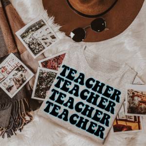 TEACHER BLUE & BLACK *OLLIE & CO. EXCLUSIVE* - DTF TRANSFER