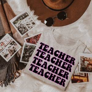 TEACHER BLACK & PINK *OLLIE & CO. EXCLUSIVE* - DTF TRANSFER