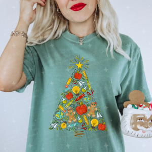 TEACHER CHRISTMAS TREE - DTF TRANSFER