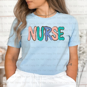 NURSE WITH LEOPARD OUTLINE  - DTF TRANSFER